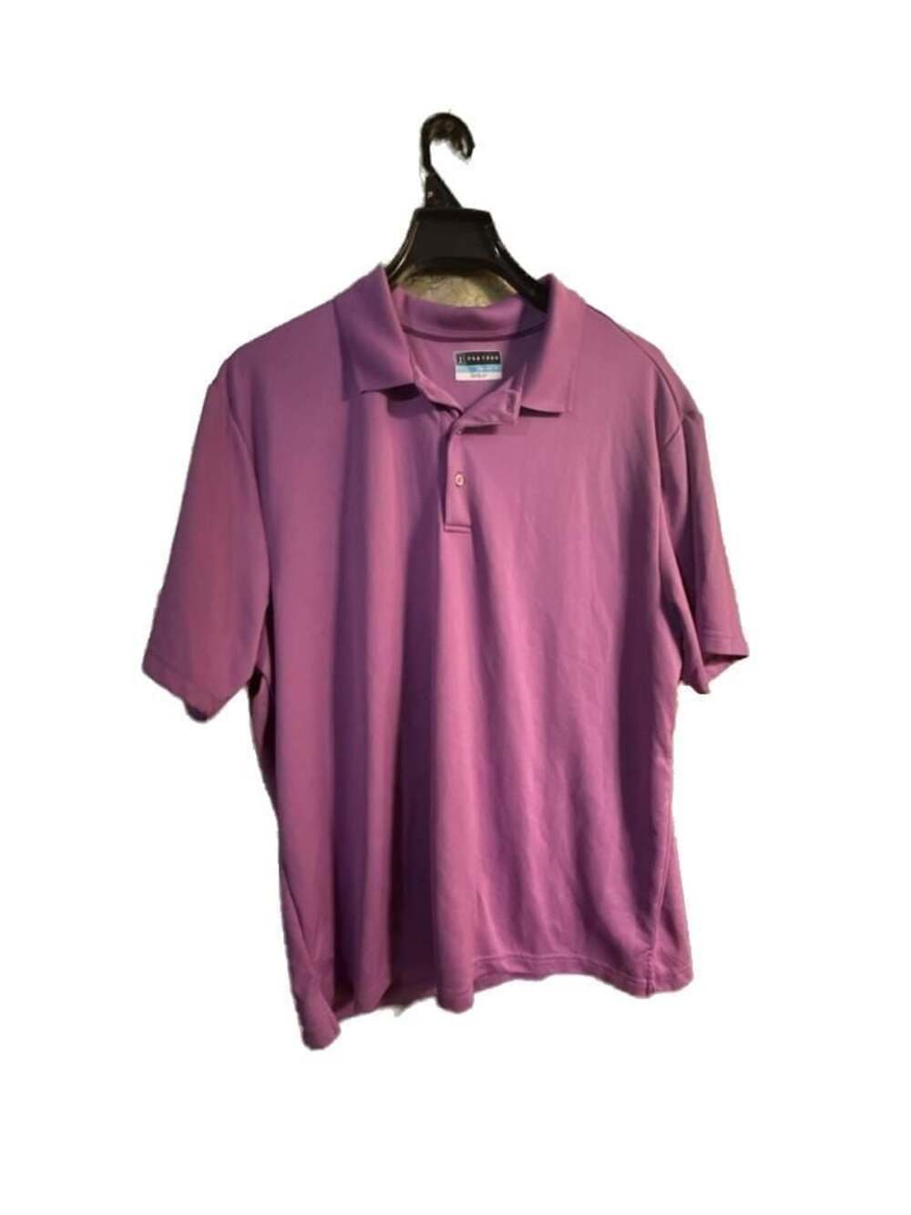PGA Tour Men's Airflux Purple Performance Short Sleeve Golf Polo Shirt